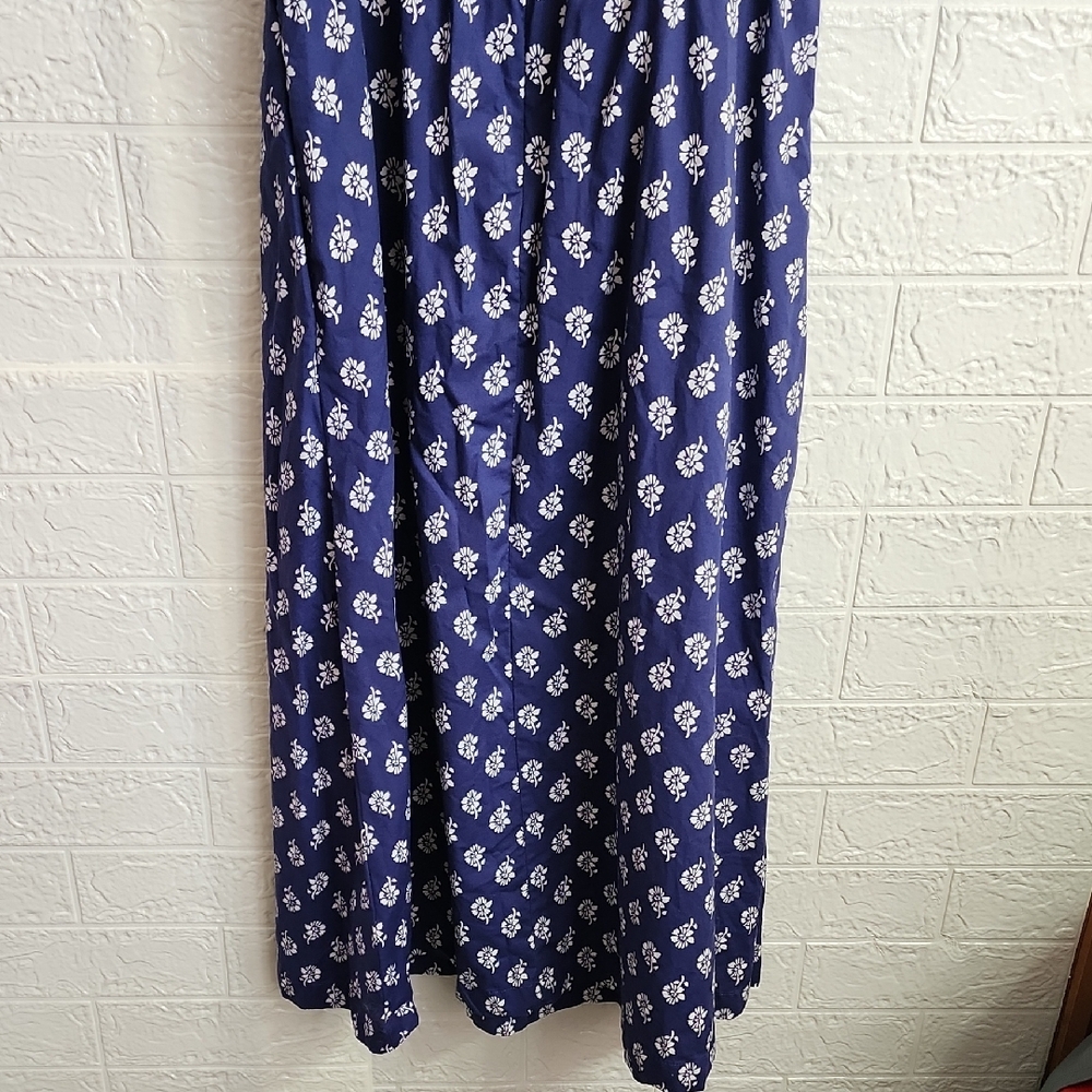 J. Crew Navy and White Patterned Maxi Dress - Picture 7 of 7